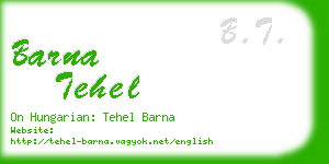 barna tehel business card